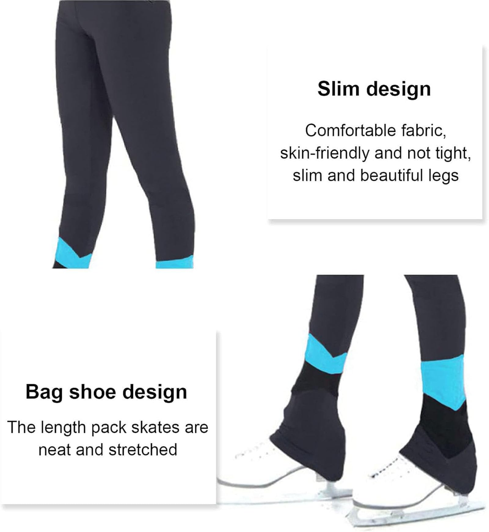 Pantaloni Pattinaggio Artistico Donne Pantaloni Pattinaggio sul Ghiaccio Abbigliamento Pattinaggio Allenamento Ghette Prestazioni Ultra morbide