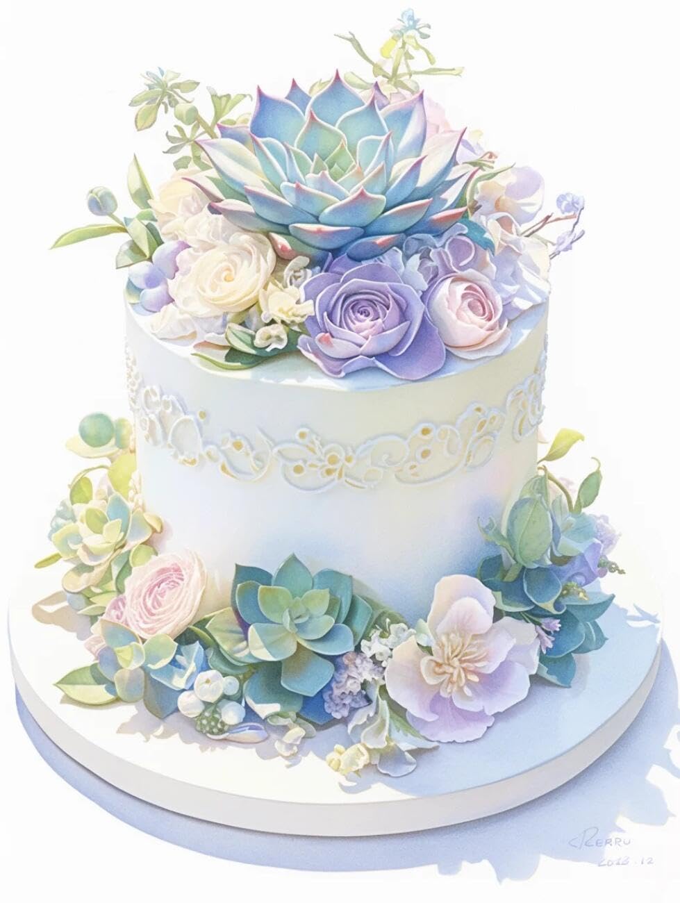 Rqwybcaxn Bead Embroidery Kits Fantasy Cake 40x50cm