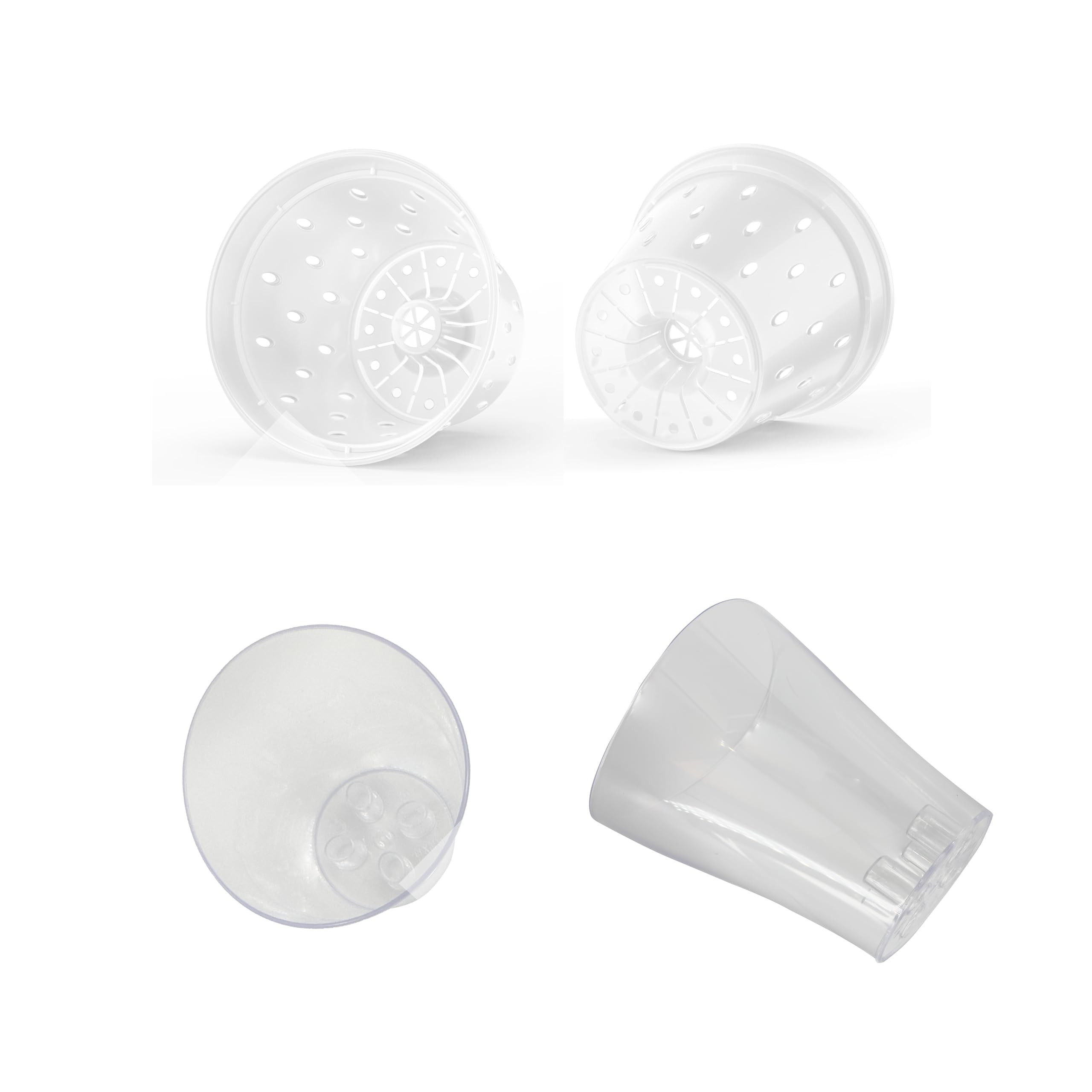 Pots Plastique Orchidées Intérieur Lot 3 Pots Orchidées Transparents Garten Lux - Diamètre 16cm Et 14cm - Avec Trous Drainage Pots Aération Racines