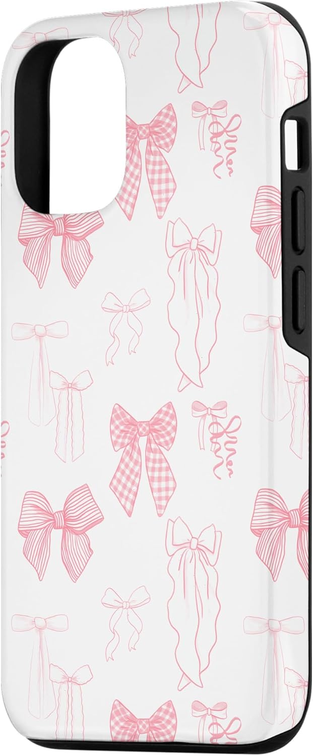 Coquette Pink Bow Pattern Case for iPhone 12/12 Pro
