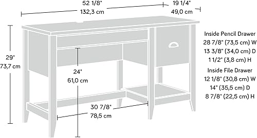 Miniatura 3 de Sauder Summit Station - Escritorio individual con pedestal, acabado de cereza canela