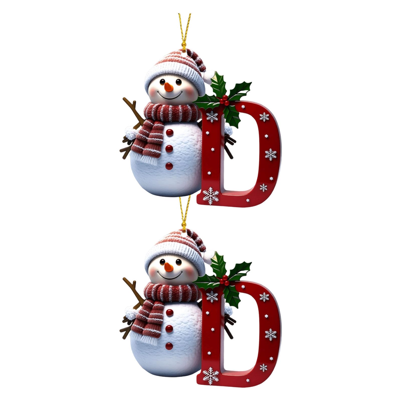 Xjdzineq Christmas Tree Decoration Shatterproof Acrylic Snowman and Letter Ornament for Festival Tree Wreath Staircase Display Hanging Letter