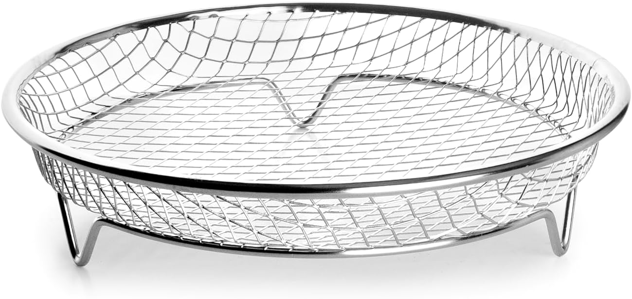IBILI 698010 Round Basket 19 x 4 cm, 18/10-Special for Air Fryer, Stainless Steel, Grey
