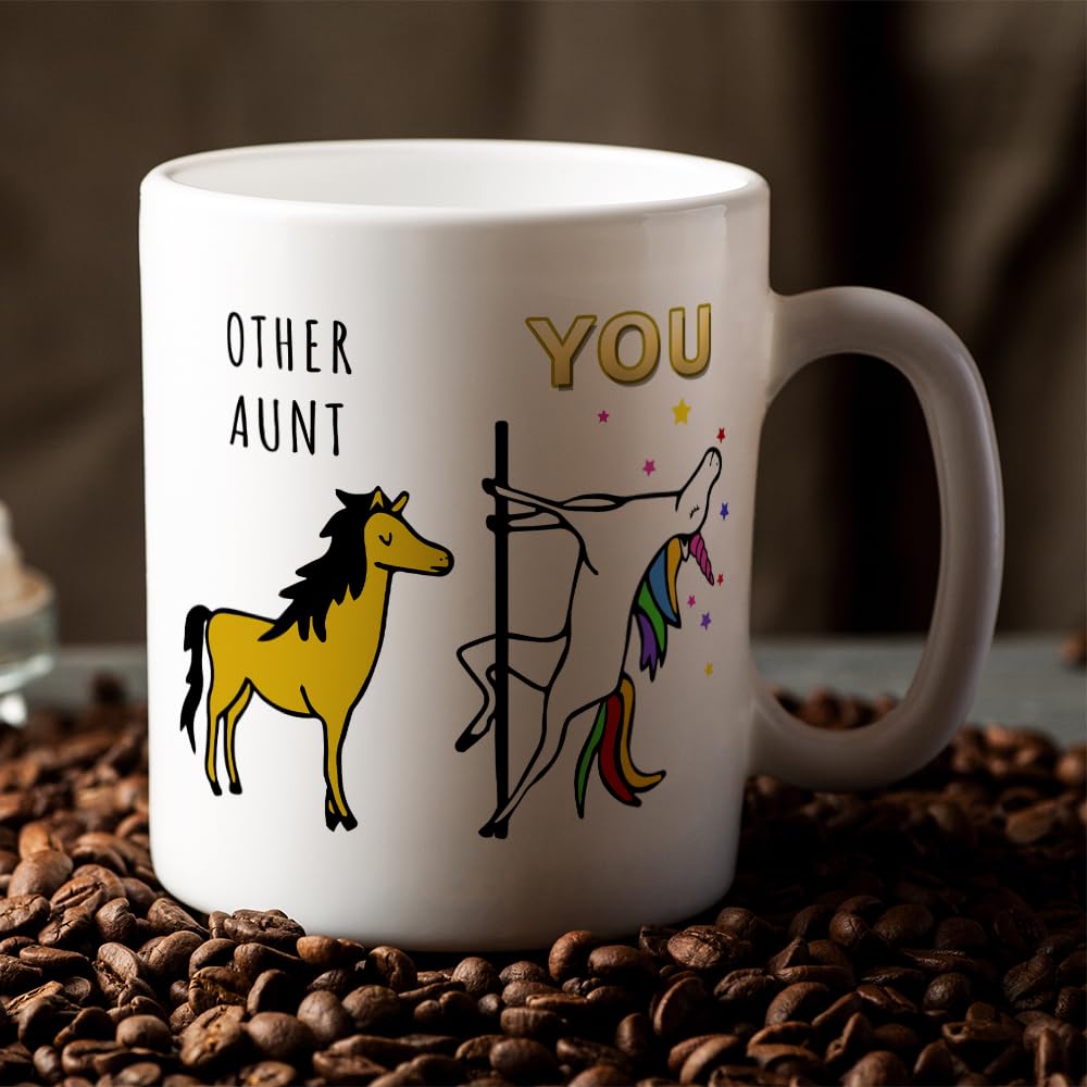 CAYVUSUA Tasse à Café En Céramique Pour Tante Avec Inscription « I'm