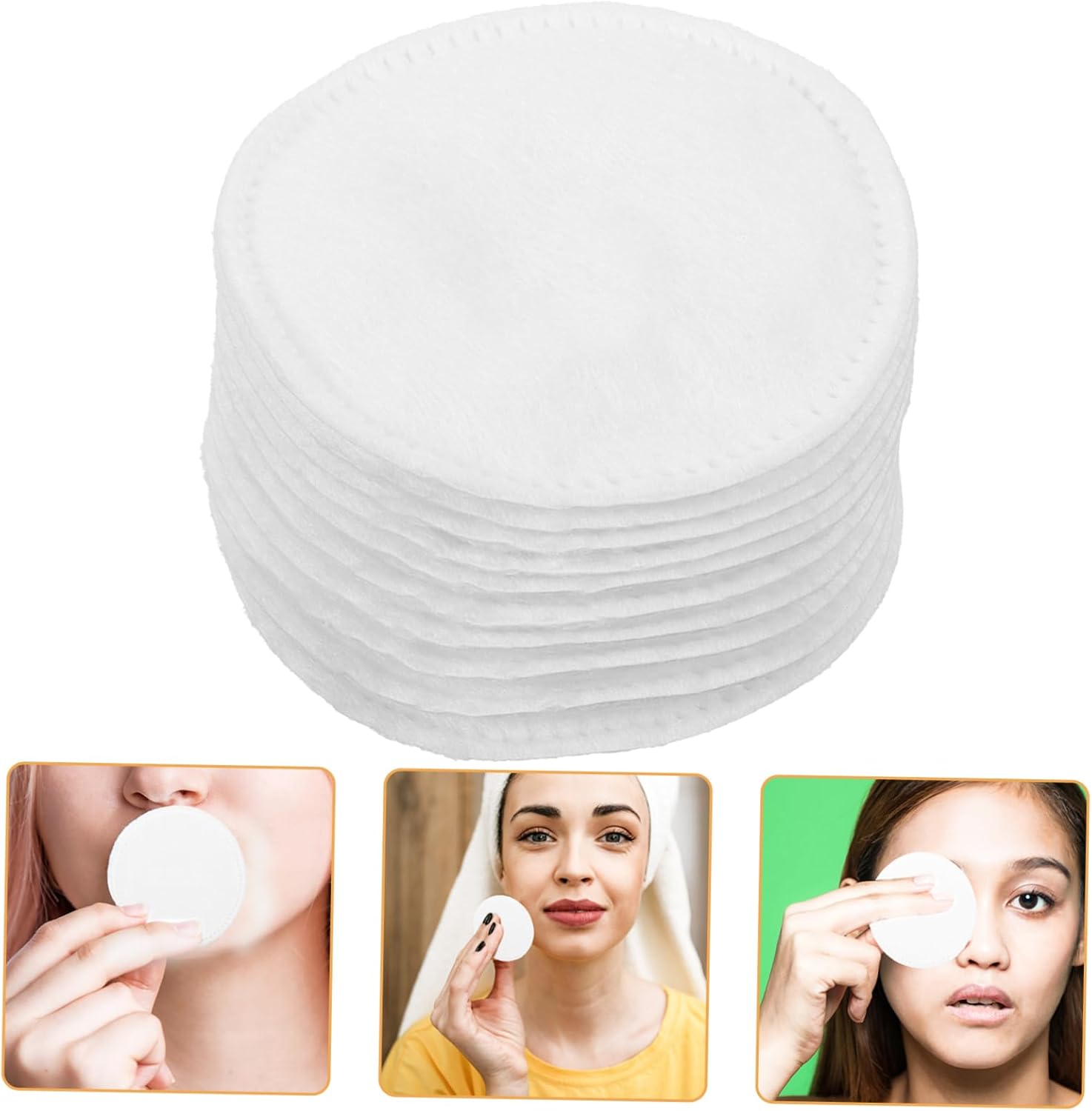 Thickened 200 Pcs Makeup Cotton Pads Three Layer Facial Remover for Skin Types Soft Absorbent Round Cotton Pads for Makeup Removal and Cleansing