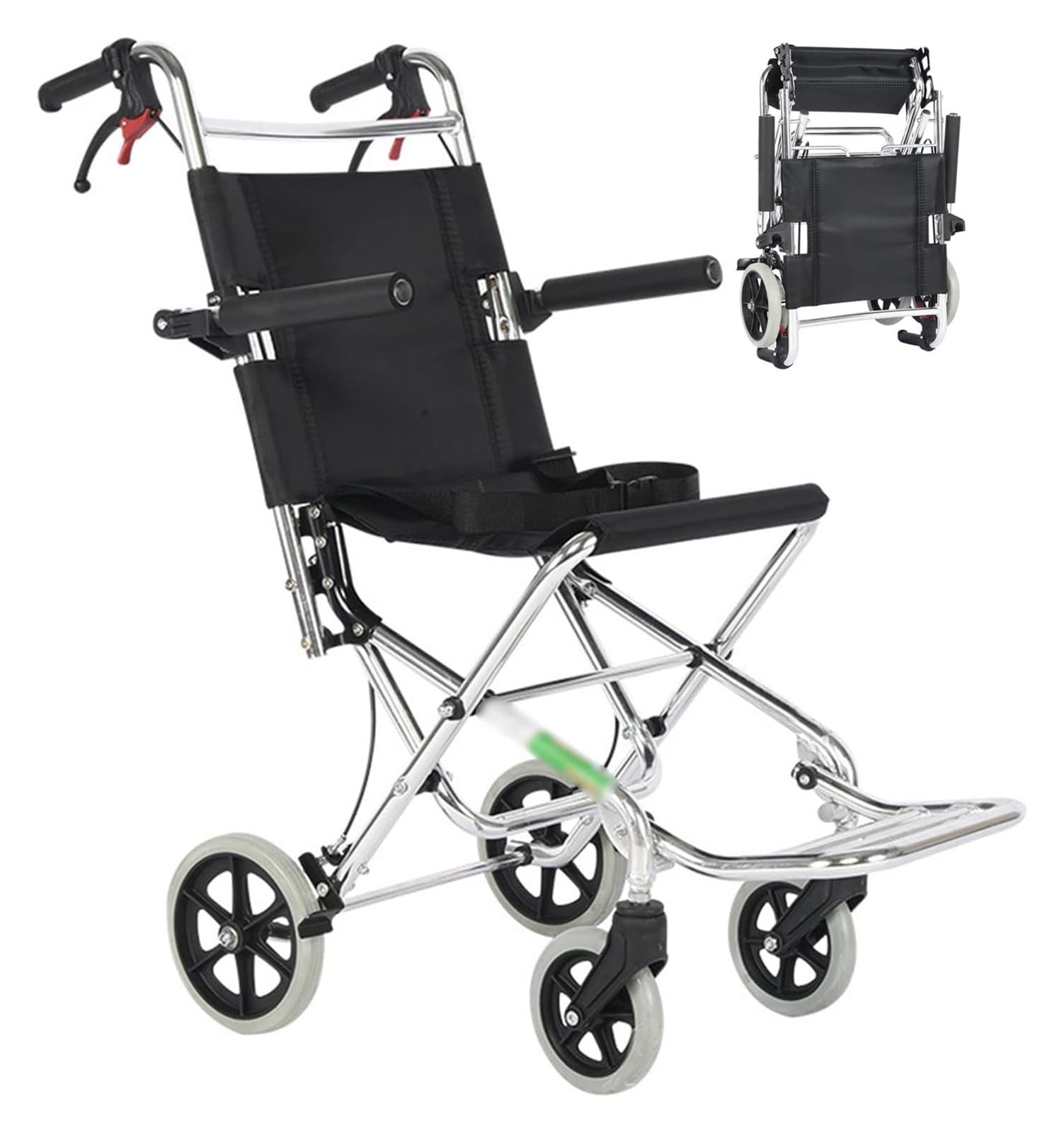 Silla De Ruedas Plegable Silla De Ruedas Manual Multifuncional De Aluminio, Ligera, Plegable, Autopropulsada, Con Frenos De Mano Y Reposabrazos Abatibles, For Almacenamiento Compacto, Capacidad De 220