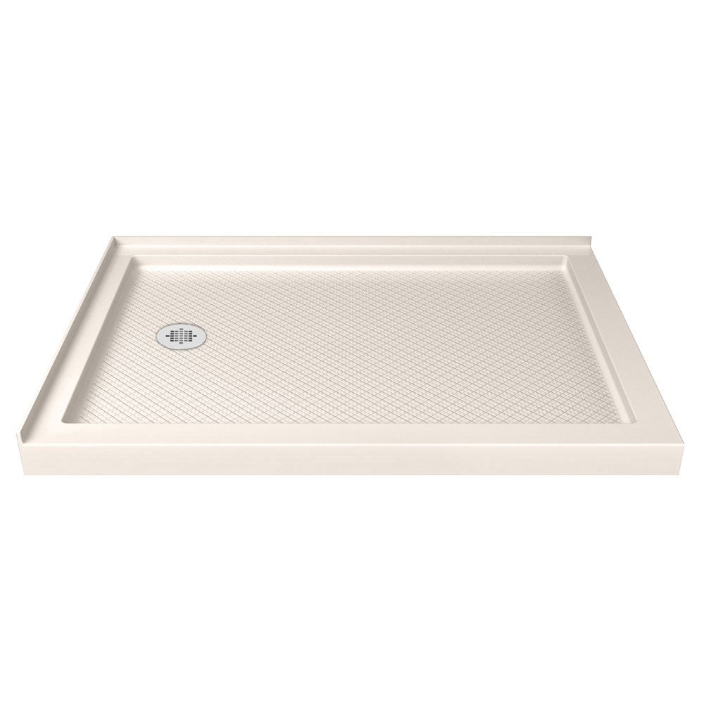DreamLine SlimLine 36 in. D x 54 in. W x 2 3/4 in. H Left Drain Double Threshold Shower Base in Biscuit, DLT-1036541-22