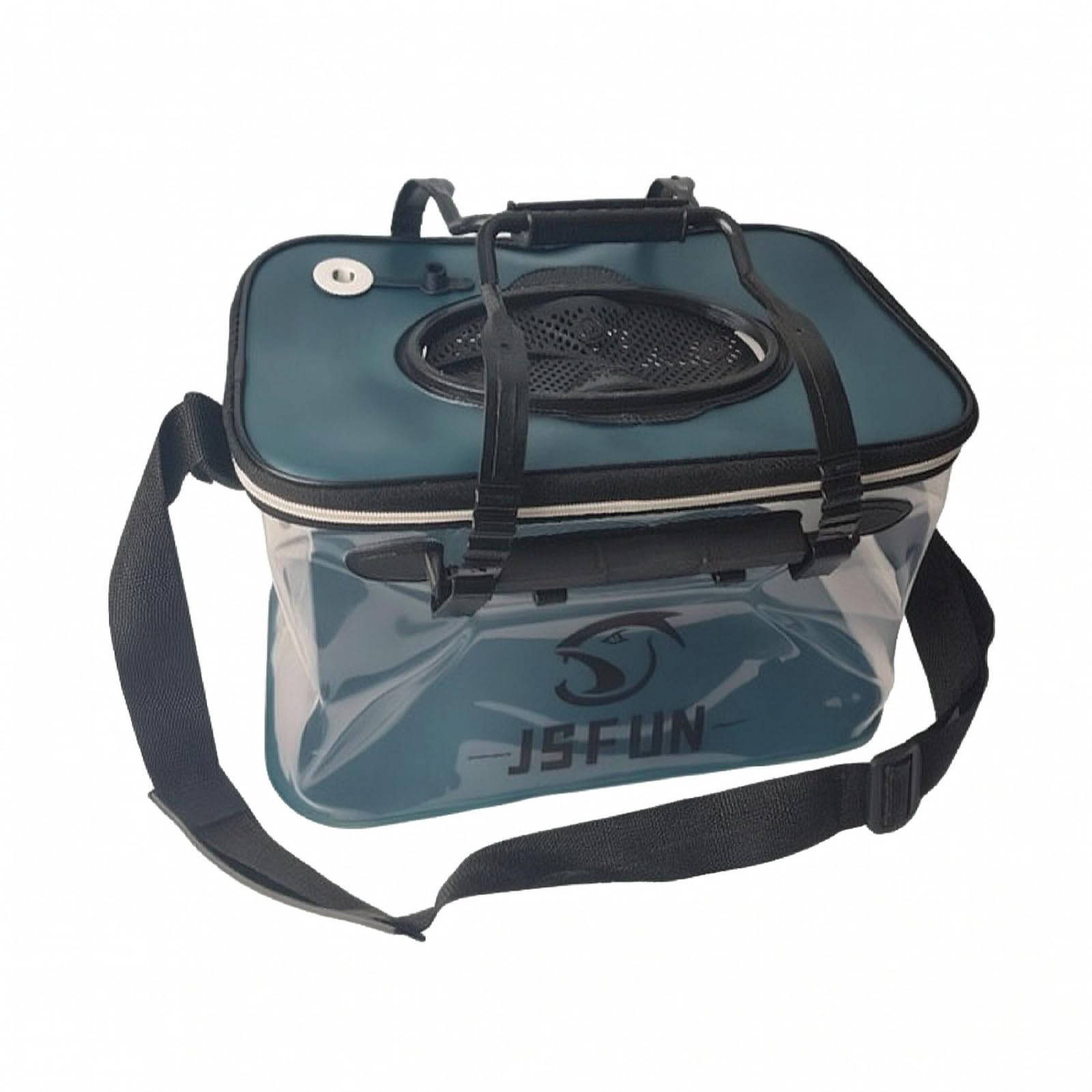 Secchio da Pesca con Aeratore Regolabile Corpo in PVC Trasparente, Ispessito, Secchio per Esche vive in Pompa, Pescatori