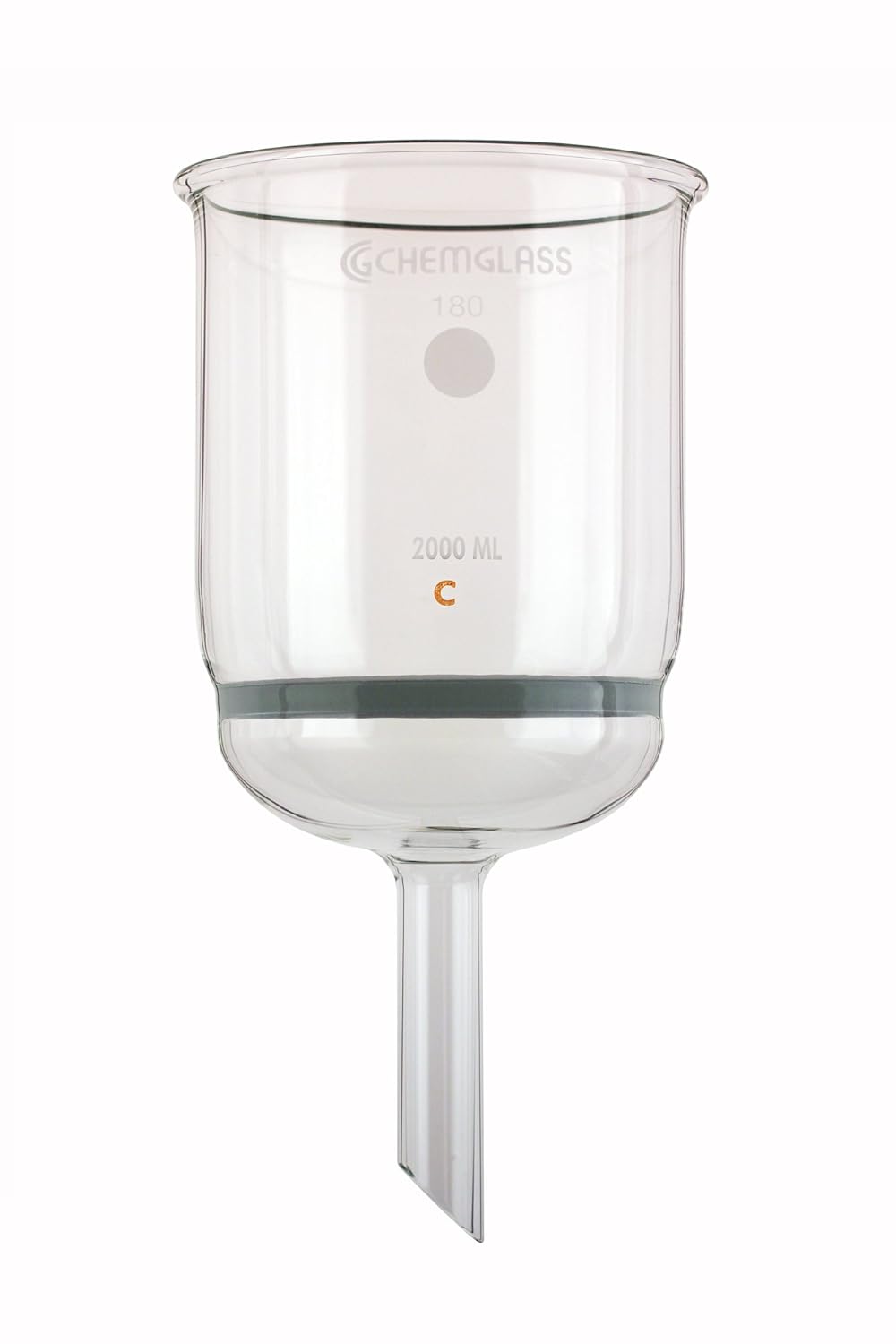 Chemglass CG-1402-30 Glass Buchner Filtering Funnel with Coarse Frit, 2L Capacity