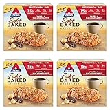 Atkins Soft Baked Energy Bars, Vanilla Macadamia Nut, 15g Protein, 1g Sugar, Excellent Source of Fiber, Low Carb, 4 Packs (5 Bars Each)