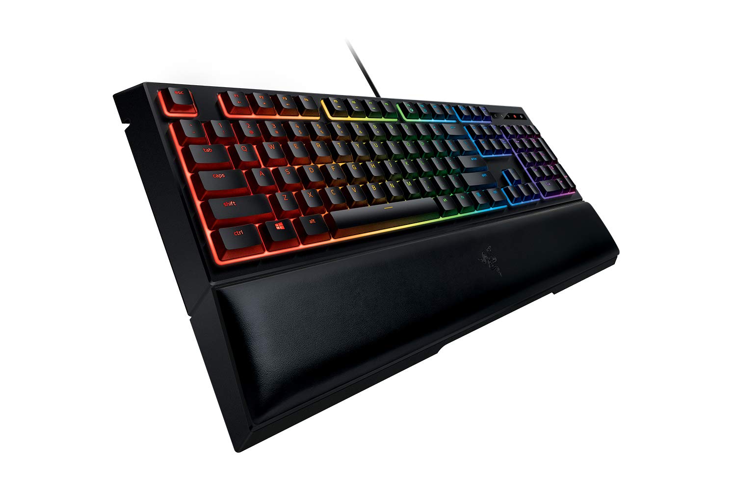 Razer - Tastiera da Gioco Ornata Chroma, (con Tecnologia Mecha-Membrane, Tasti a Mezza Altezza, Illuminazione Chroma RGB e Design ergonomico con poggiapolsi, Layout QWERTY) Nero RGB Chroma