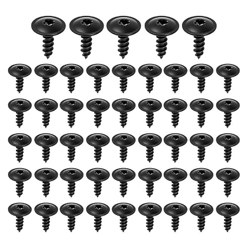 Image of 50 Pieces Engine Chassis Screws Black M5×16mm, Car Body Bolts Fender Screws for Body Fenders and Engine Chassis Compatible with Audi Seat Skoda Volkswagen