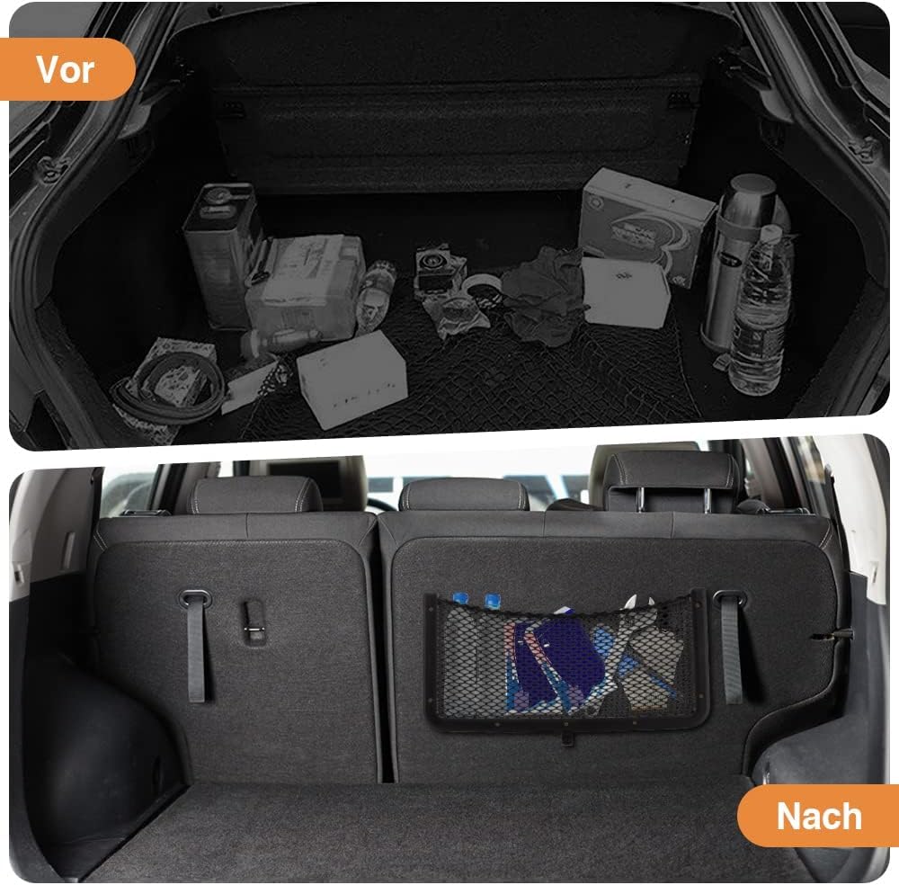 Red de almacenamiento para equipaje de 42 x 21 cm, con ganchos, red de almacenamiento para coche, con tornillo, red de almacenamiento para caravanas, camiones, furgonetas