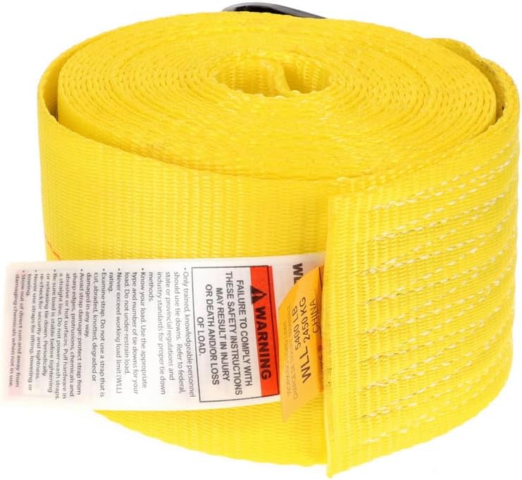 Ancra 43795-10-27 Flat Hook Winch Strap, 4-Inch by 27-Feet