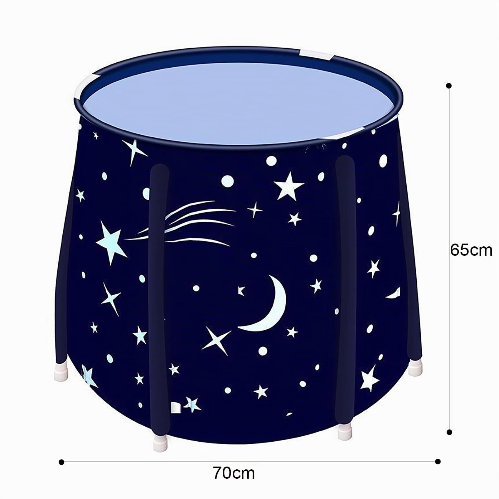 Baignoire Pliante pour Adulte, Hauteur 65 cm, Baignoire portable et Pliable avec Montage Rapide pour la Douche, Idéal pour le Bain de Glace & Chaud (Étoile bleu)