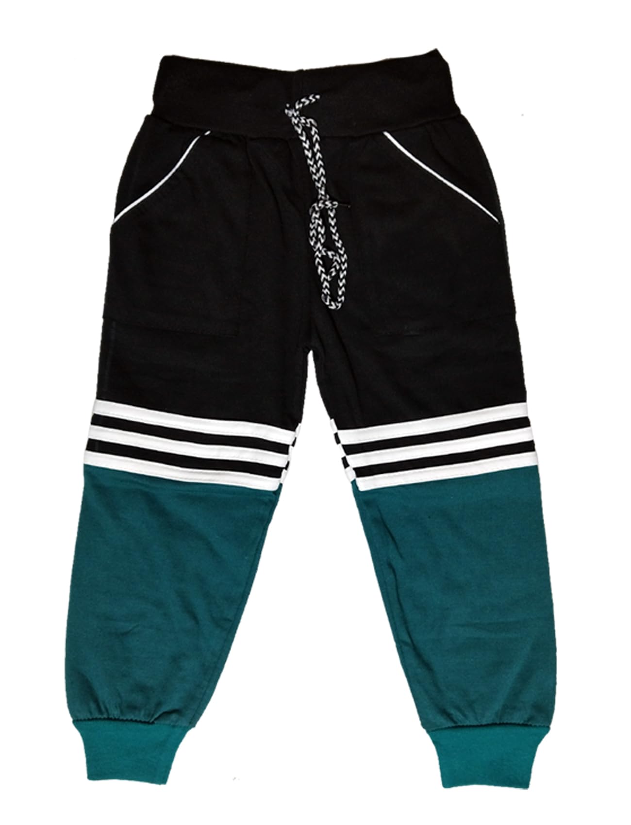 Kids Unisex - Girls and Boys Solid Cotton Track Pants (12-24 Months, Green-Mustard) Pack of 2