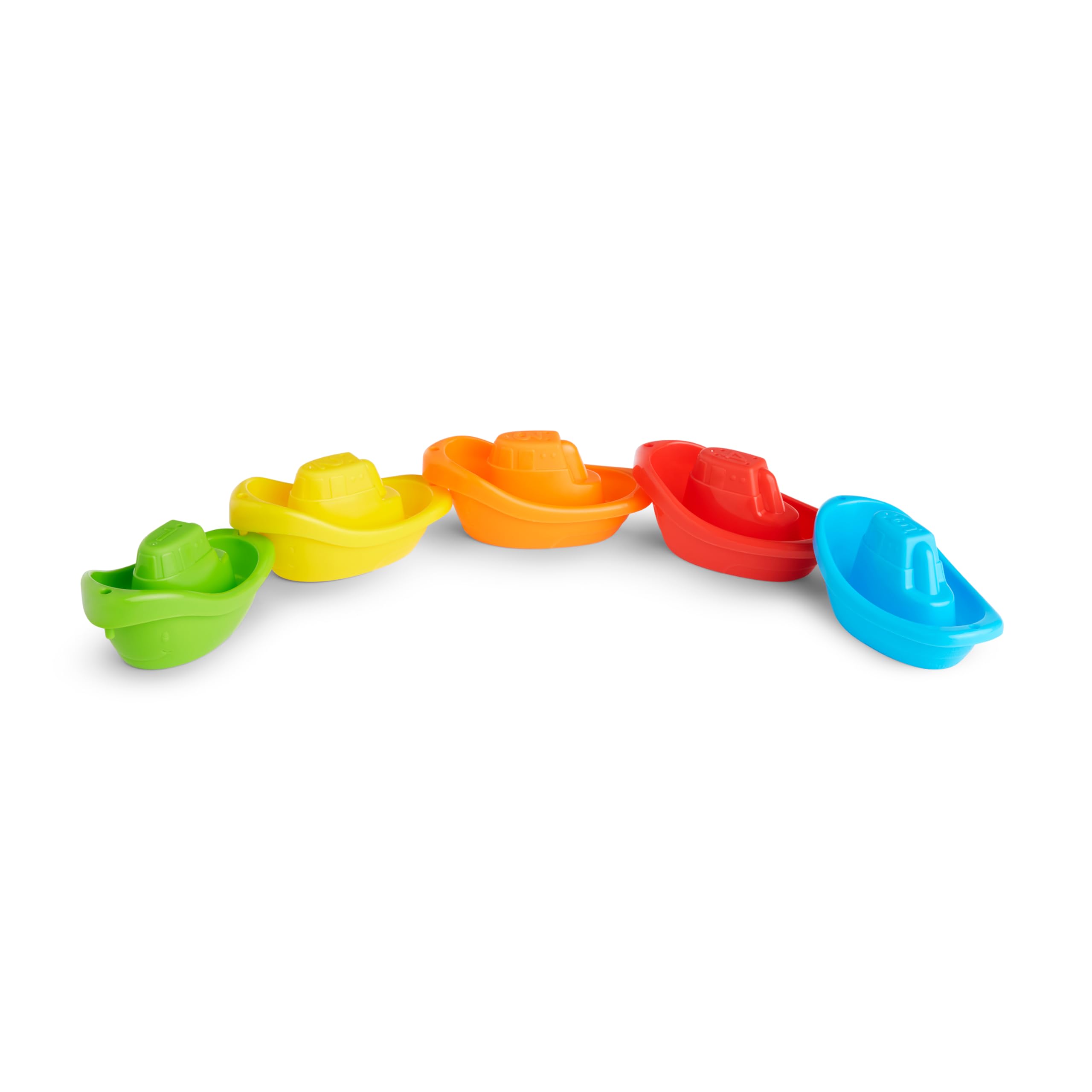 Munchkin Flotta di 5 Barche Giocattolo da Bagno | Giocattoli da Bagno Interattivi e Divertenti per Bambini e Neonati | Facile da Impugnare | Essenziali per Bambini | Confezione da 5