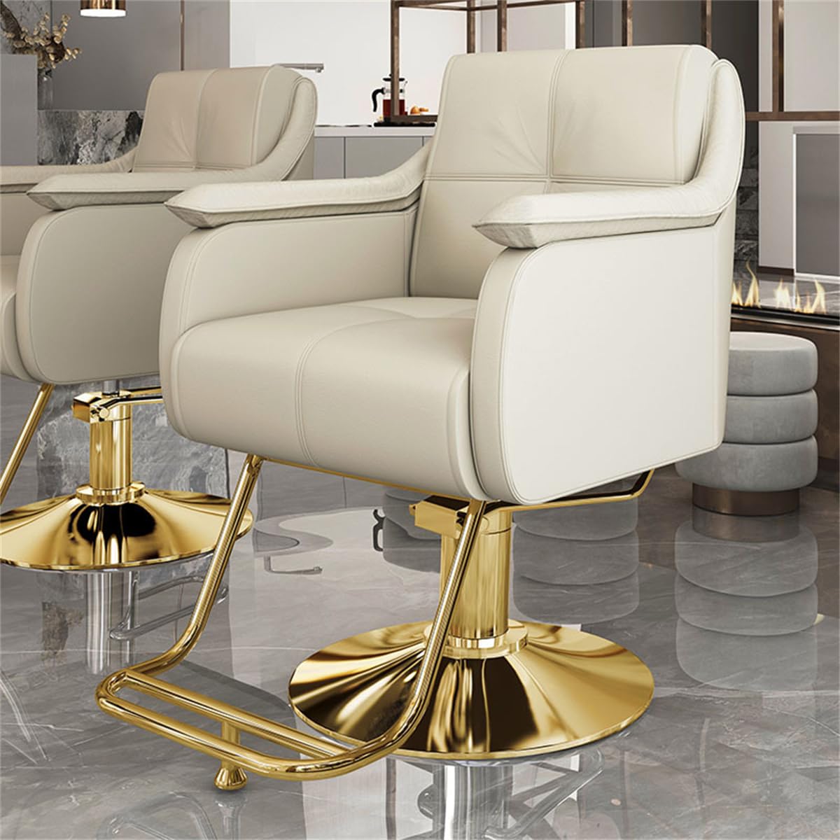 Sillas de barbero, Silla de barbero hidráulica, Silla de estilismo de SPA de Alta Resistencia, Silla de salón giratoria de 360°, Bomba Ajustable, mobiliario Profesional para barbería, asient