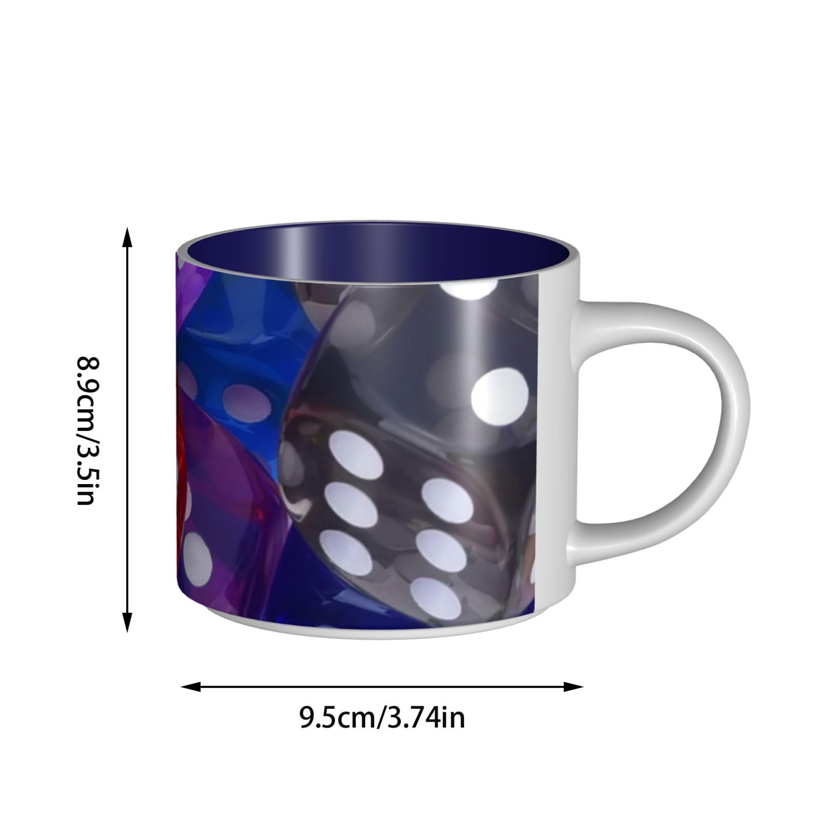 Games Dice Set Bedruckte Große Kapazität Keramik Tassen Kaffeetasse