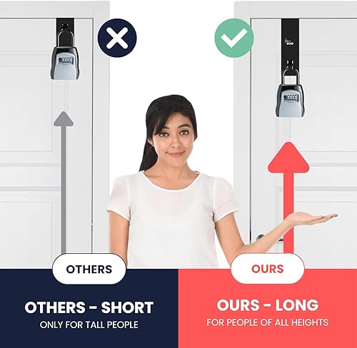 Miniatura 2 de Soporte de montaje de puerta para caja de seguridad, soporte de caja de seguridad montado sobre la puerta (2 pulgadas de profundidad), extra grande,