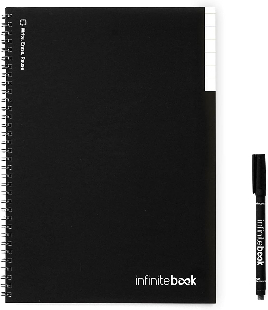 Whiteboard Reusable Notebook A4 Ruled, Includes Marker
