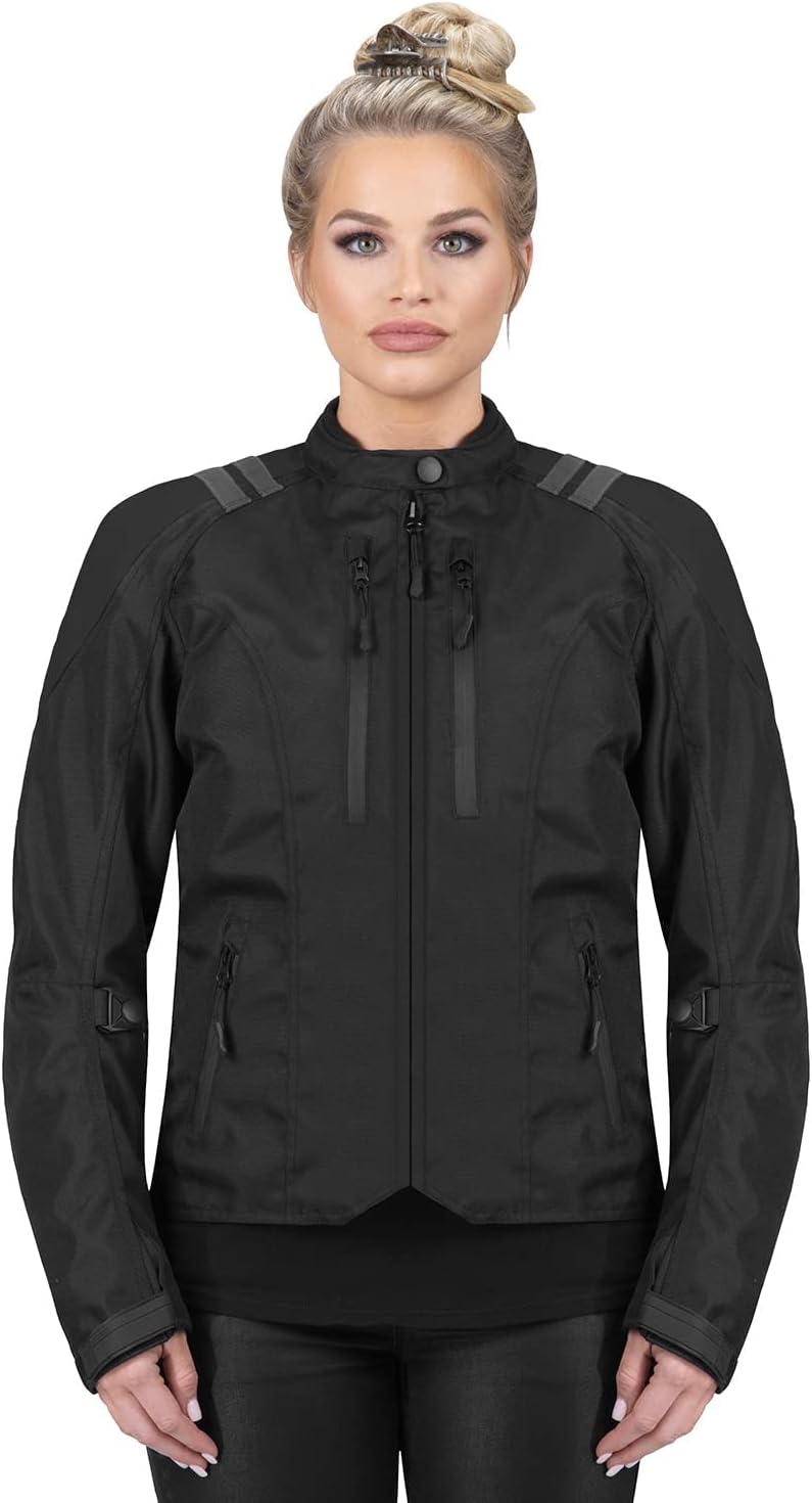 Viking Cycle Ironborn Women's Motorcycle Textile Jacket (X-Large, Black)