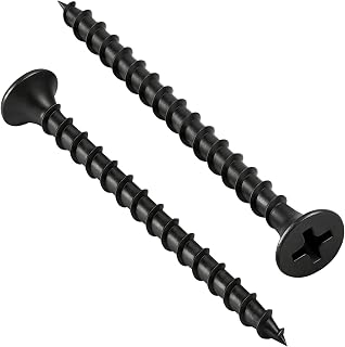 kvohlum 120PCS #6 x 2" Black Drywall Screws - Phillips Bugle Head Coarse Thread Self-Tapping Screws for Sheetrock & Wood