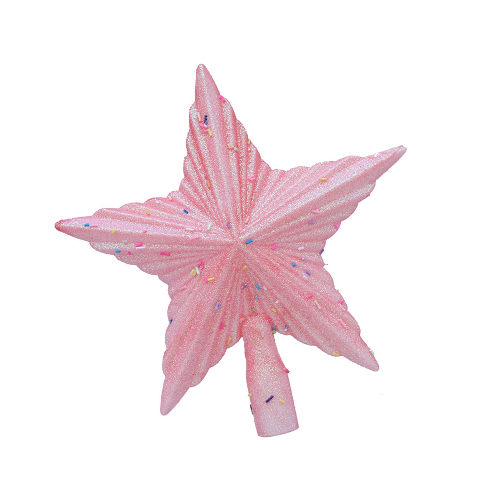 NVOQILIN Beautiful Five Pointed Star Shape Christmas Tree Toppers Ornament for Indoor and Outdoor Use White Christmas Star