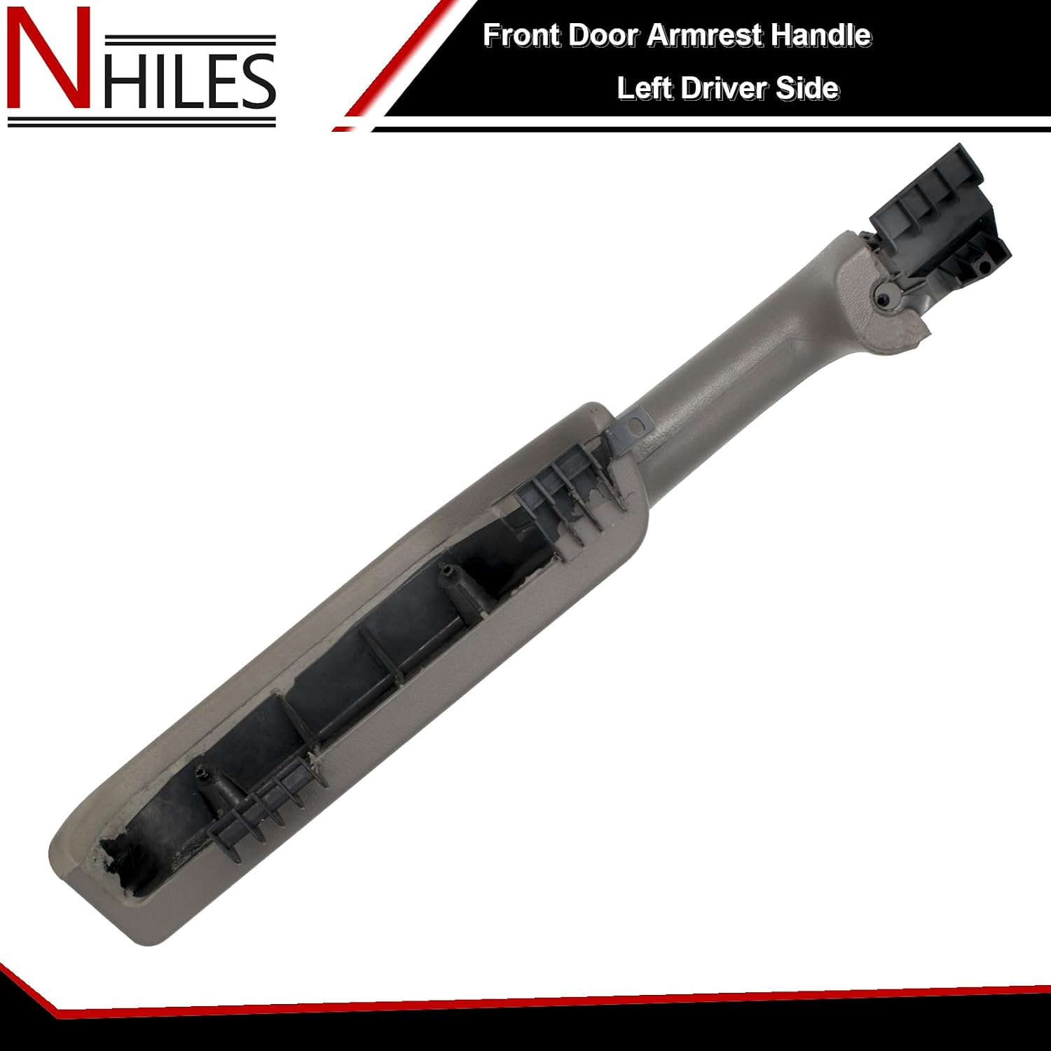NHILES Front Door Armrest Driver & Passenger Handle Replacement Compatible with 1999-2006 Chevy Silverado Suburban/Tahoe, GMC Yukon/Avalanche Escalade Replace Part # 12472876 (Light Gray)