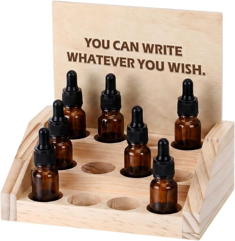 Organizador de madeira AceOrbit com 3 níveis, 12 compartimentos e placa DIY removível para frascos de 5 a 20 mL