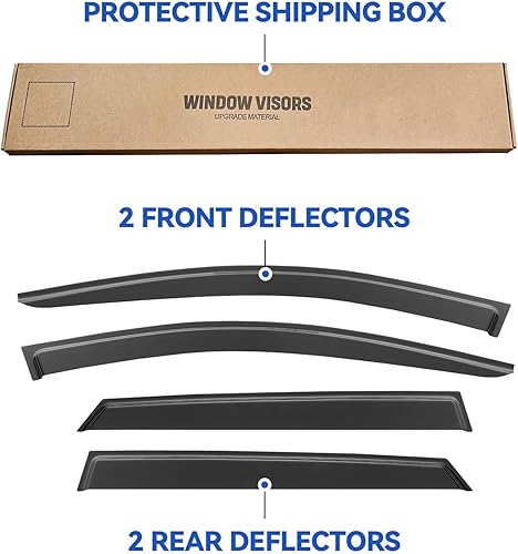Miniatura 438 de Visores protectores de lluvia para ventana, deflectores de viento de canal exterior