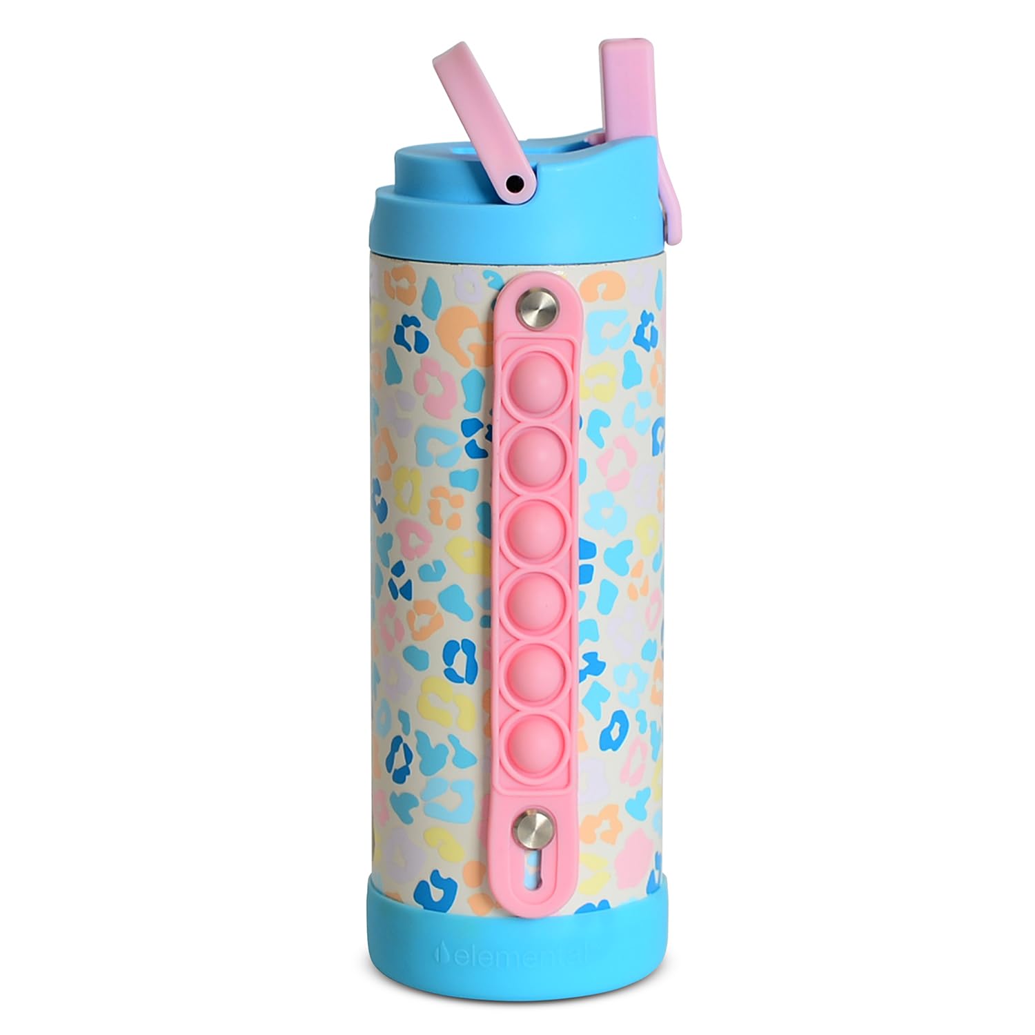 Elemental Iconic 14oz Kids Insulated Water Bottle w/Straw &amp; Pop-It Handle
