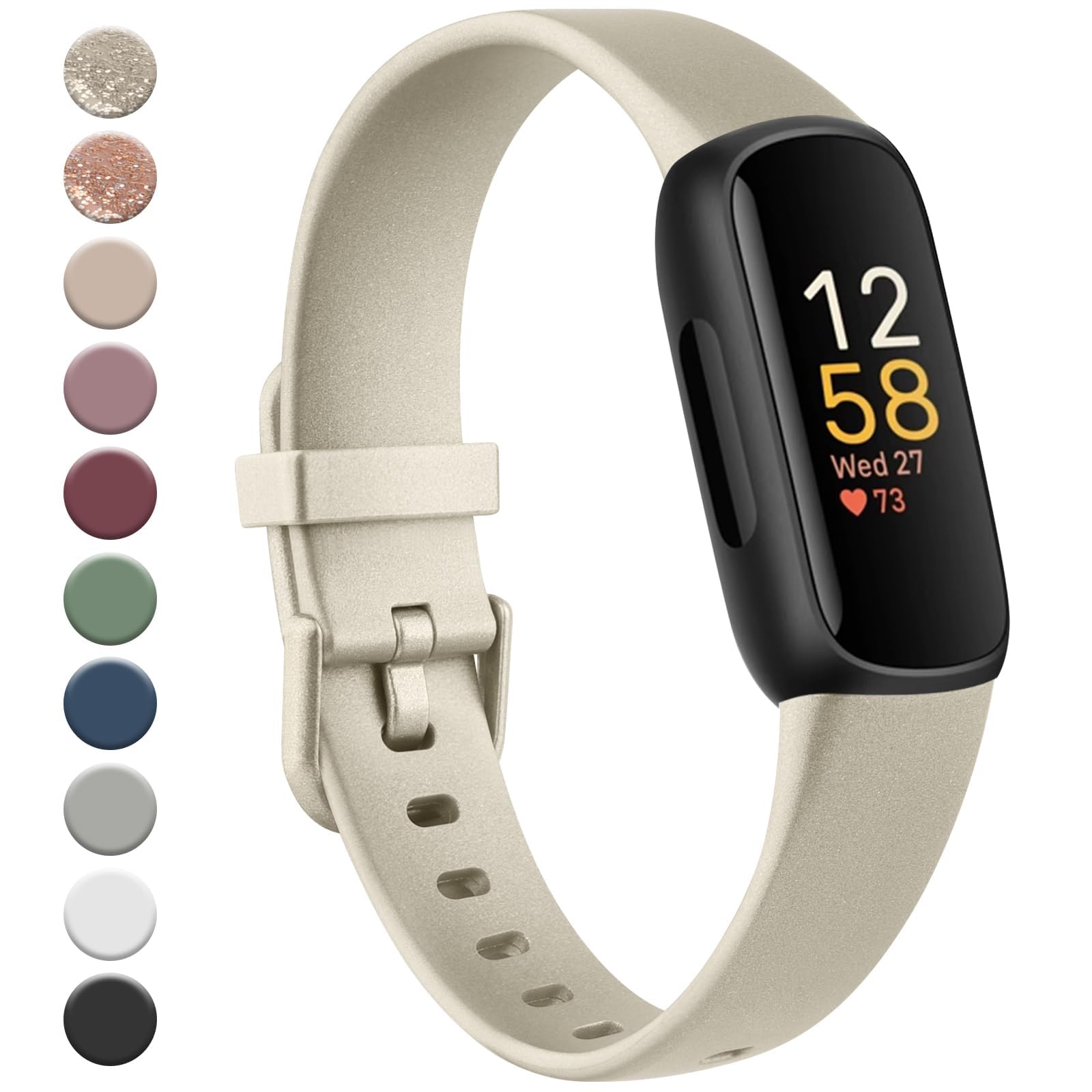 Meliya for Fitbit Inspire 3 Bands Women Men, Soft Silicone Adjustable Wristband Replacement Sport Straps Compatible with Fitbit Inspire 3 Fitness