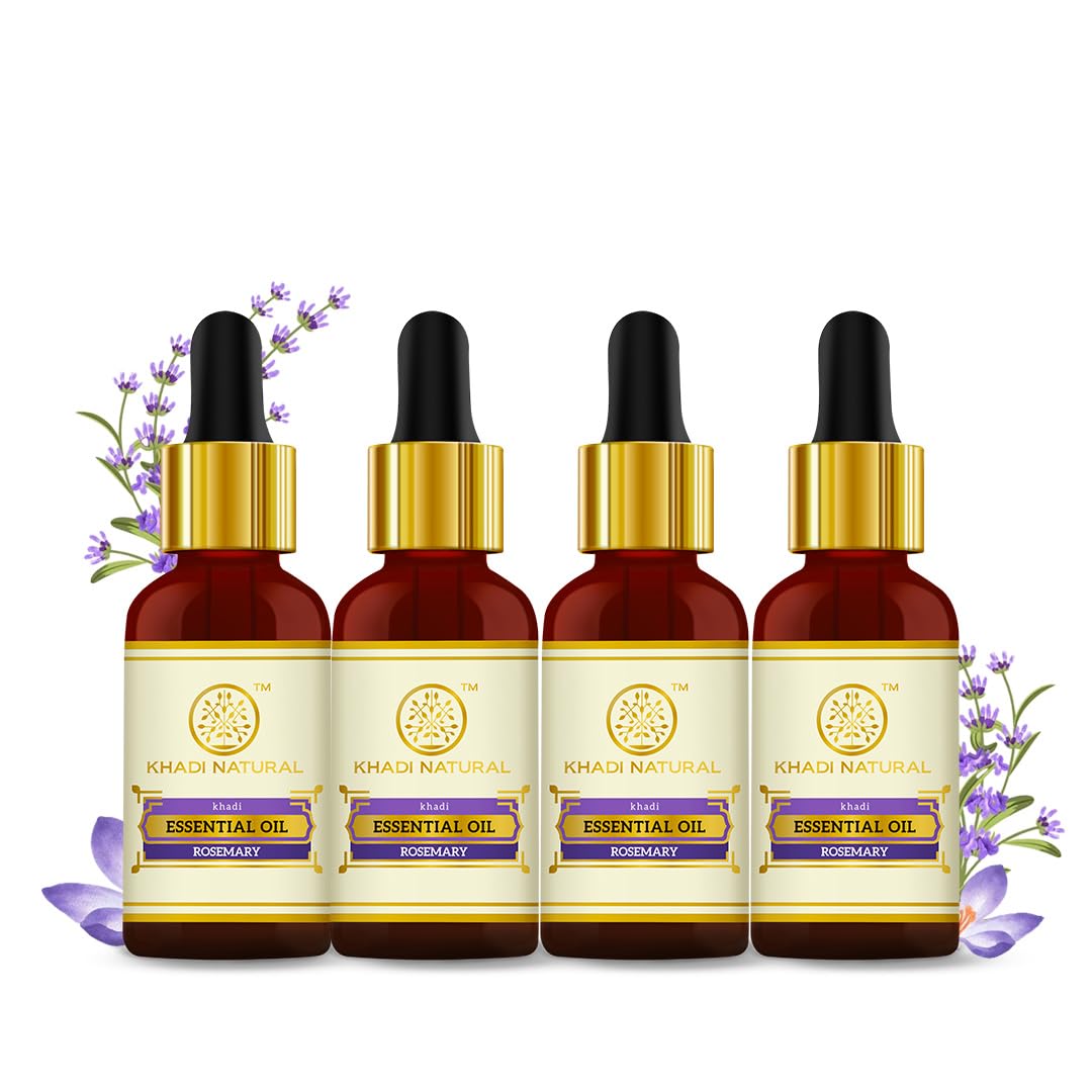 KHADI NATURAL Ayurvedic Rosemary Essential Oil |For for Skin, Hair growth, Aromatherapy| Stress-relieving properties|Natural and Therapeutic|Pack of 4 | (15 * 4) (60 ml) (B0CDLT95LV) Amazon Price History, Amazon Price Tracker