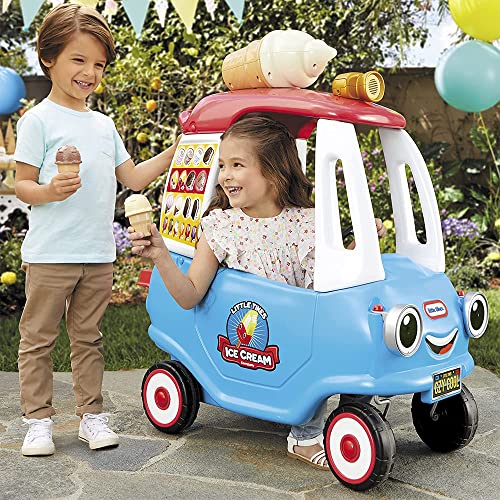 Little Tikes Cozy Ice Cream Truck, Coupe Ride On Car, Kid and Parent Powered, Truck Music, Including Accessories- Gift for Kids, Toy Girls Boys Ages 1.5 to 5 Years Old - image 6