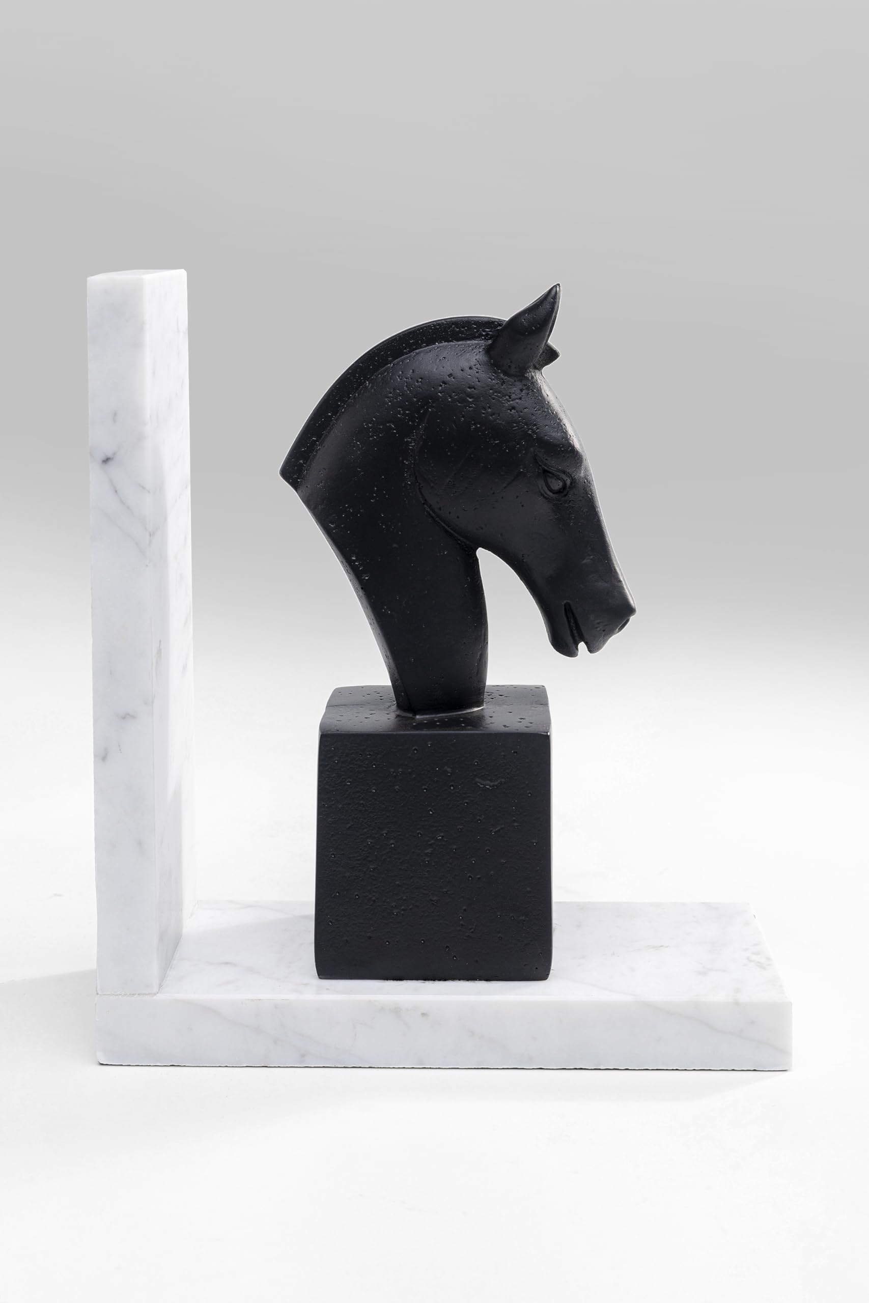 Fermalibri Cavallo Scacchi - Set Da 2 In Marmo Nero, Design Elegante, 21x36x8 Cm, Idea Regalo Per Appassionati - Foto 3
