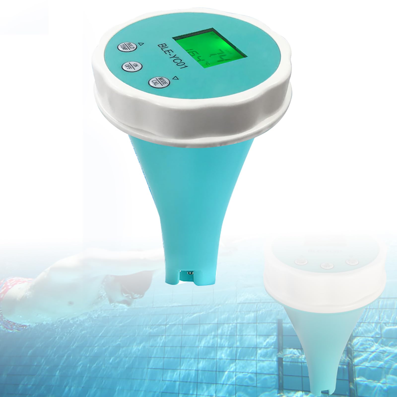 Monitor basenu Bluetooth, inteligentny cyfrowy chlor do pomiaru temperatury, długopis do testowania jakości wody 6 w 1, termometr basenowy do laboratorium akwarystycznego basenu