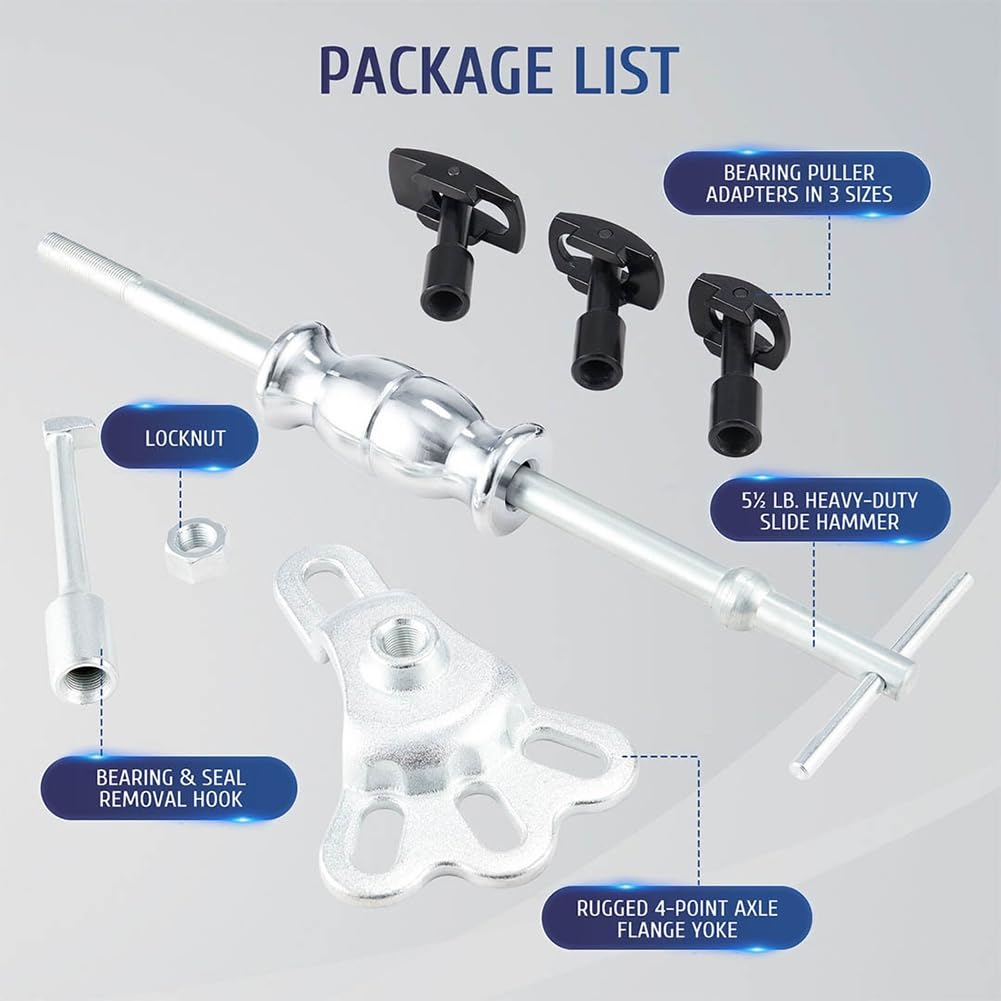Kit di Estrazione Cuscinetti Assale Posteriore e Set Scorrevole, Set di Rimozione Cuscinetti e Guarnizioni Assale