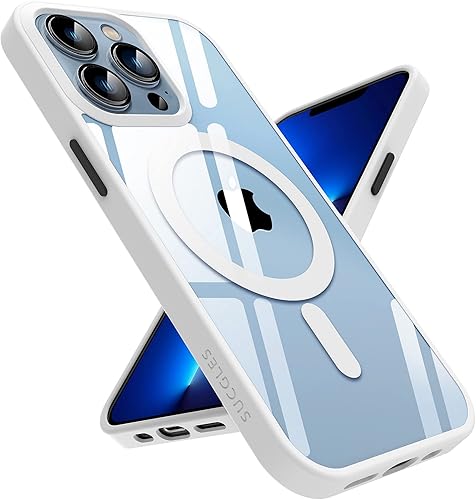 Funda para iPhone 13 Pro Max con Magsafe, [imanes fuertes] [no amarillea] [protección militar contra caídas] magnética transparente delgada para