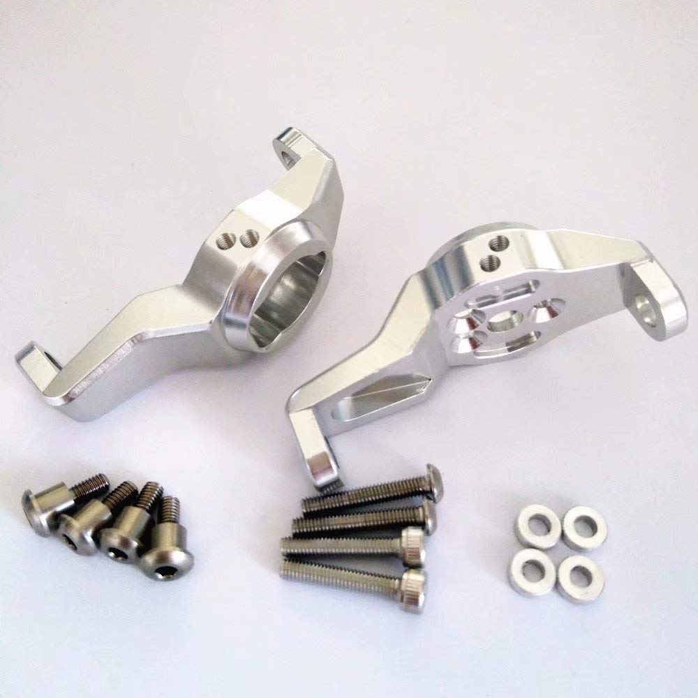1PR Aluminum Front C Hub Carriers with Toe Out Dmaper Installation Position for Traxxas TRX-4 8232 Silver