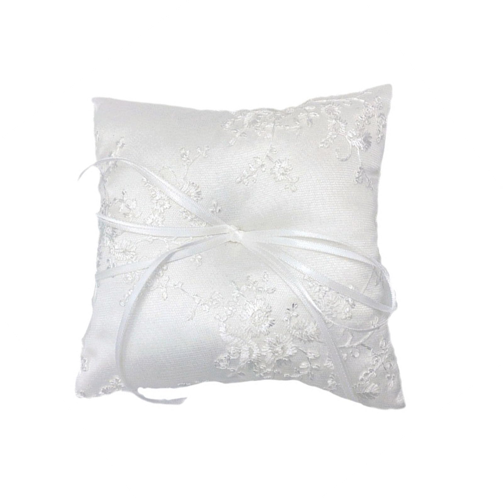 Xjdzineq Lace Rings Pillow for Bridals Ceremonies Sturdy Fabric Portable for Wedding Decorations Wedding Rings Pillow