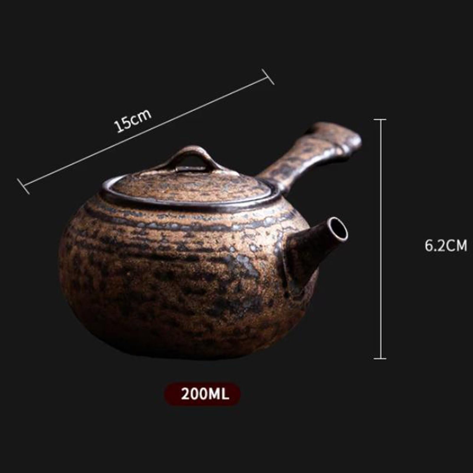 Traditioneller chinesischer Gongfu-Ton-Teekessel, Keramik-Teekanne mit Seitengriff, multifunktionales Tee-Ei for Camping, Reisen, Wandern, Küche