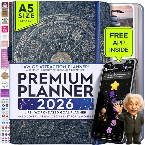 Law of Attraction Planner 2026 with Panduo App - Weekly & Monthly Goal Setting Planner to Increase Productivity | Life & Gratitude Journal, Include Foldable Vision Board, Gift Box & Stickers