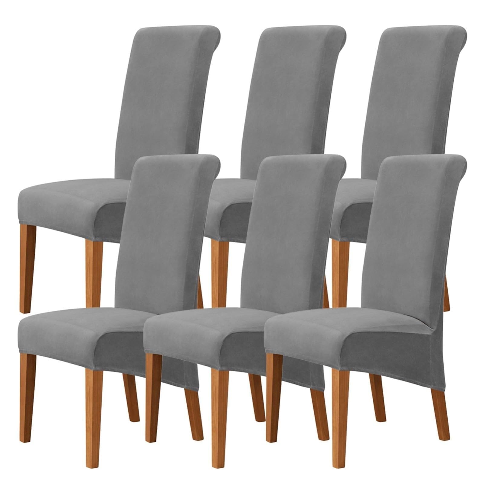 NMVAWIPT Stretch High-Back Dining Chair Covers, Removable Slipcovers, Machine Washable, Universal Fit For Home, Restaurant & Banquets(#4,6Pcs)