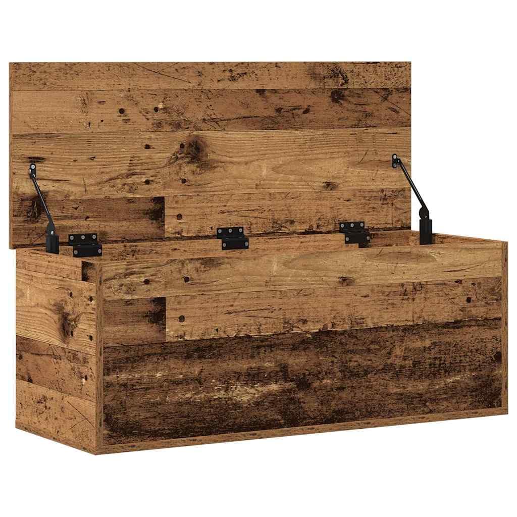 vidaXL Caja de Almacenamiento Madera Envejecida 90 x 35 x 35 cm, Caja de Almacenamiento Moderna, Organizador Rectangular, Solución sin Desorden, Espacio Ample, Diseño Compacto