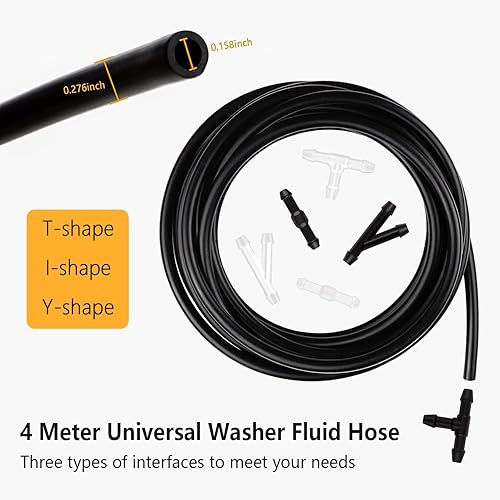 Miniatura 3 de Kit de manguera de boquillas para lavaparabrisas, manguera de líquido de lavadora 4M, 6 conectores de manguera, boquilla rociadora para
