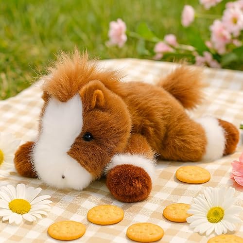 Miniatura 4 de Adorable Caballo de Peluche Suave de Felpa, Juguete de Animal de Peluche Lindo para Cumpleaños de Niños, Niñas, Niños Pequeños, Bebes