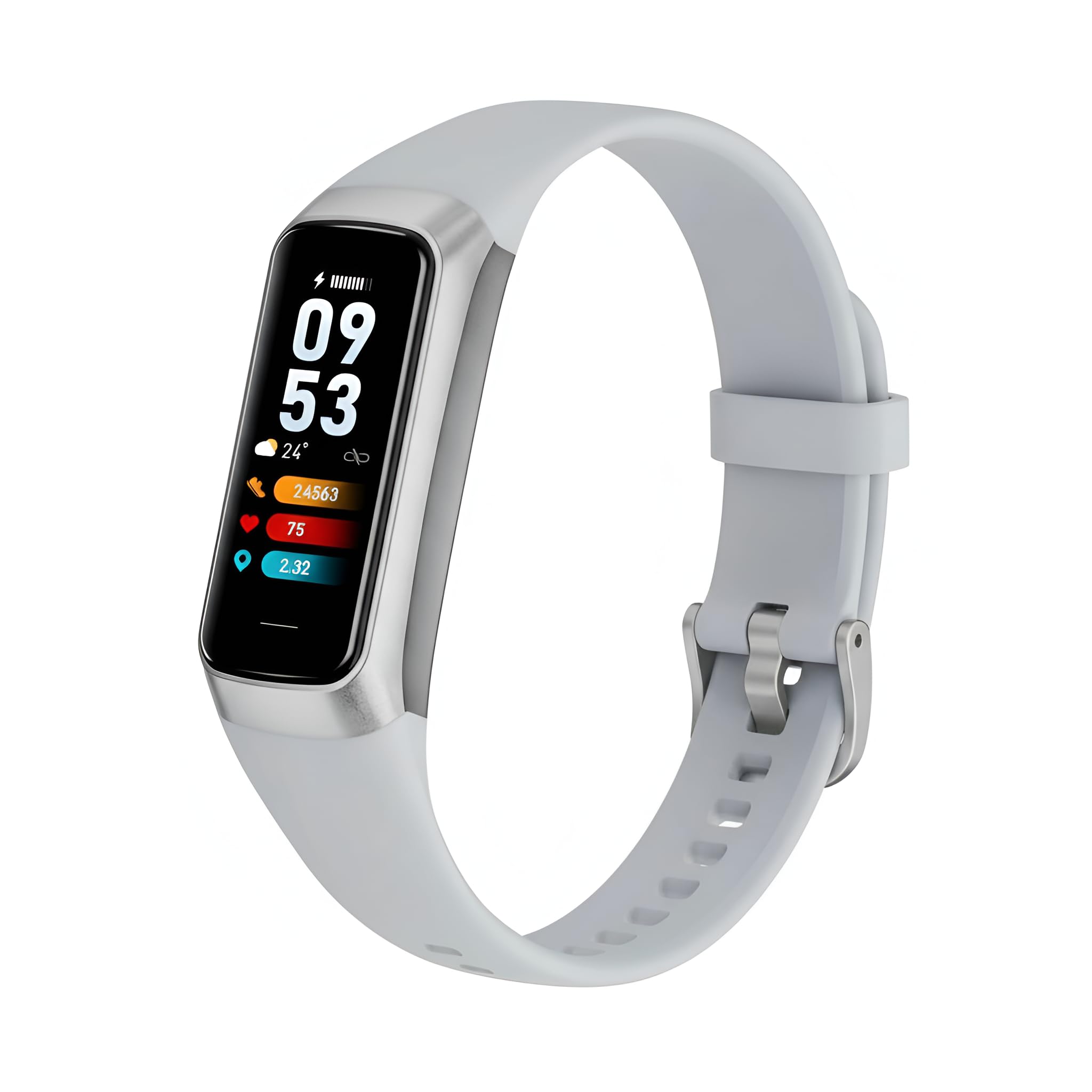 Health Fitness Tracker Smart Watch with 24/7 Heart Rate, Sleep Monitor, AMOLED Touch Color Screen,Step Counter for Men Women Activity Trackers IP68 Water Resistant Compatible with iOS Android (Gray)