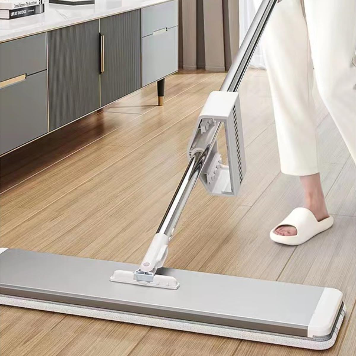 Mopas de Limpieza Suelos Cocina Fregona De Manos Libres, Grande Y Plana For El Hogar, Herramienta Limpieza, Artefacto For Fregar con Facilidad Fregonas De Limpiezas