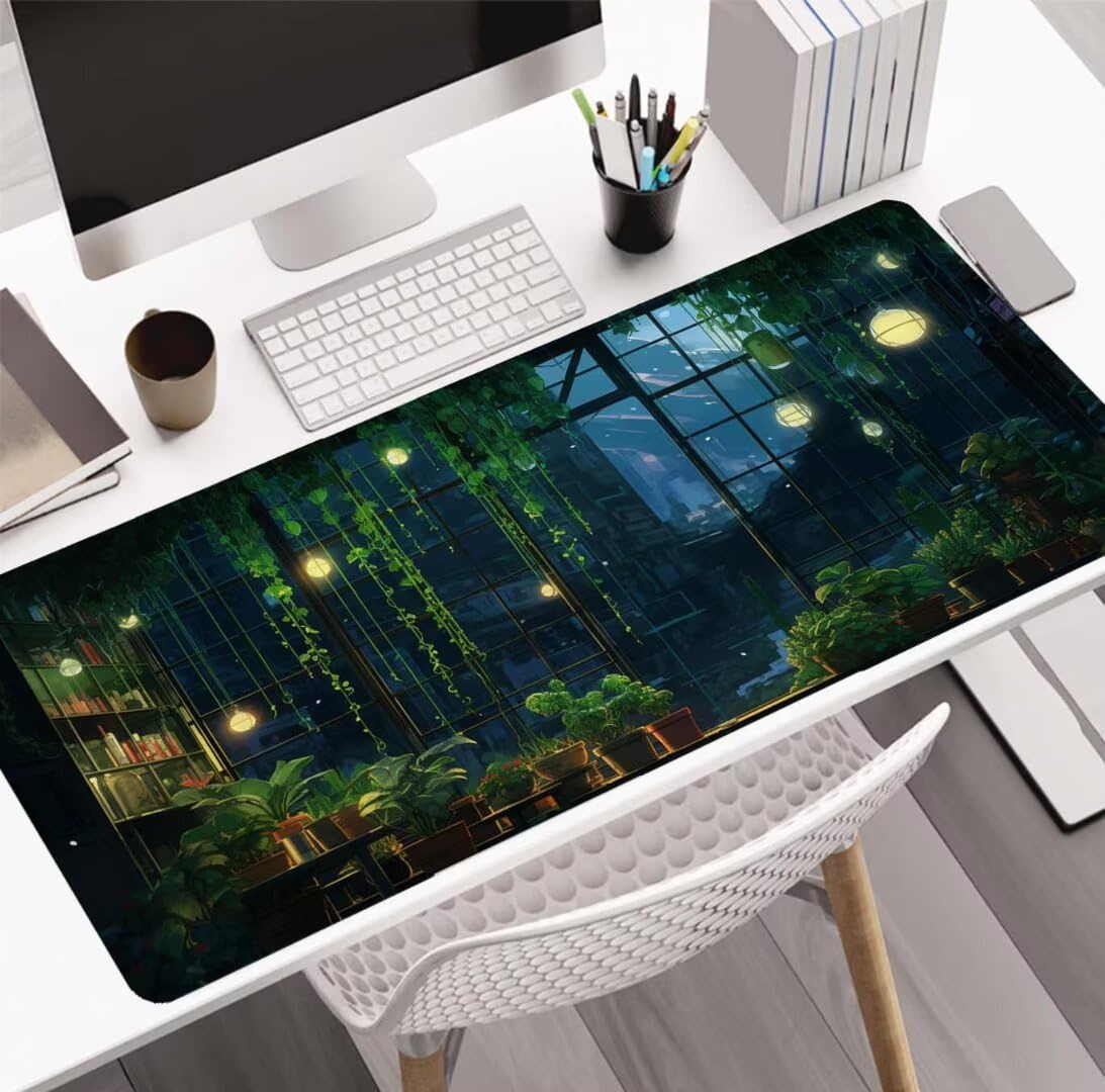 Nocna podkładka pod mysz, 140 x 80 x 0,4 cm, duża gamingowa podkładka pod mysz, rozszerzona podkładka ochronna na biurko, matowa, antypoślizgowa podstawa, duża podkładka pod mysz, podkładka pod mysz,